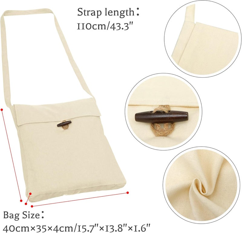 Procos Medieval Canvas Shoulder Bag, Pilgrim Pouch Bag Renaissance Viking Cosplay Accessory - Image 5